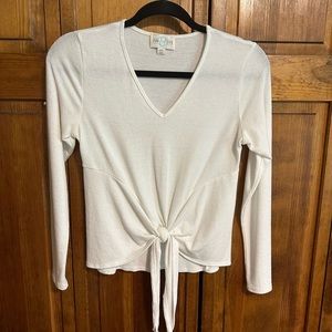 White front tie shirt